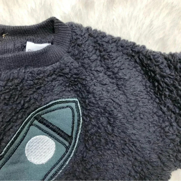 PL Baby Sweatshirt Rocket Ship Fuzzy Blue  Size 0-3 Months - Picture 5 of 16